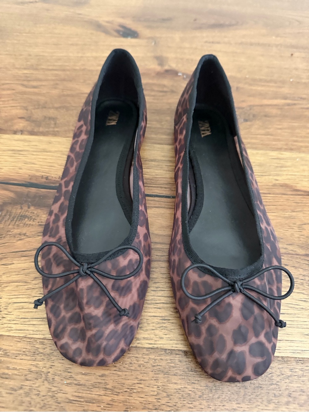 Zara Leopard Print Ballet Flats - Women's Brown Animal Print Slip-Ons